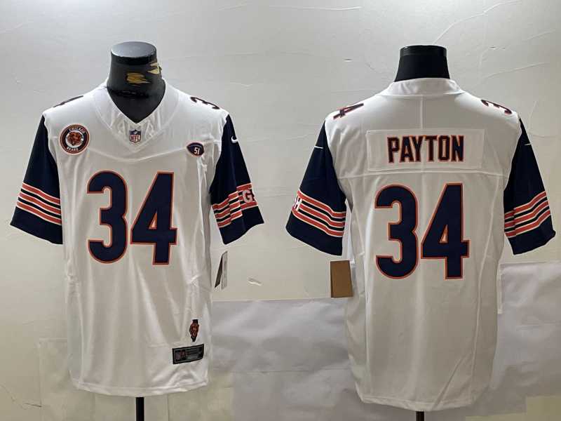 Men's Chicago Bears #34 Walter Payton Limited White Team Patch Fashion FUSE Jersey,We sell and wholesale Men's Chicago Bears #34 Walter Payton Limited White Team Patch Fashion FUSE Jersey on line form chian!